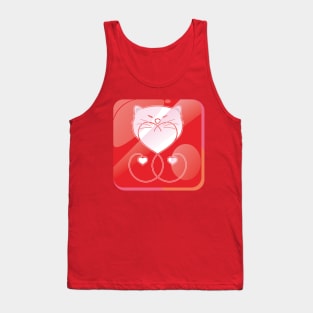 White Cat Love Tank Top